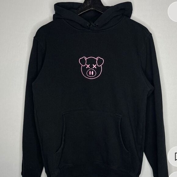 Shane Dawson x Jeffree star logo pink pig black hoodie size M - Picture 5 of 5